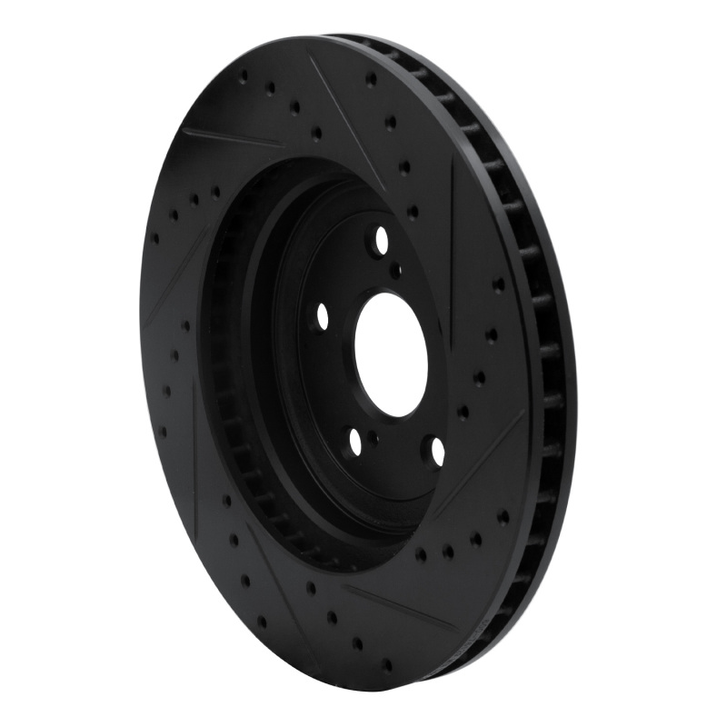 Lexus RX350 Brake Rotor (1) - Front Left - R1 Concepts - Drilled & Slotted - Black - `04-`09